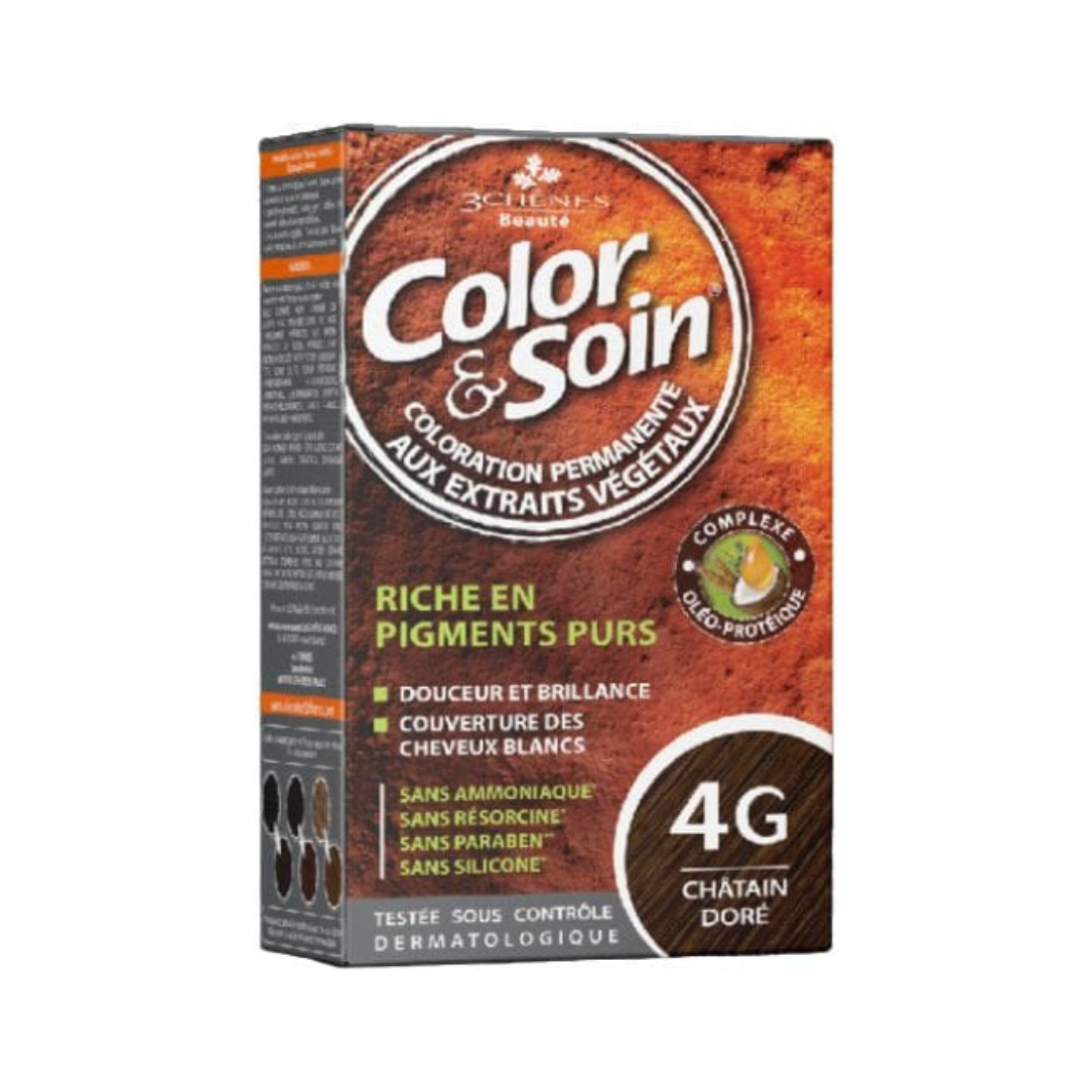 3 CHENES COLOR & SOIN COLORATION CHATAIN DORE 4G