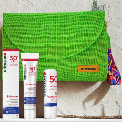 ULTRASUN EXTREME SPF50+ 75ML+LIP PROTECTION SPF 50+ 4.8G+POCHETTE VERT (OFFERT)