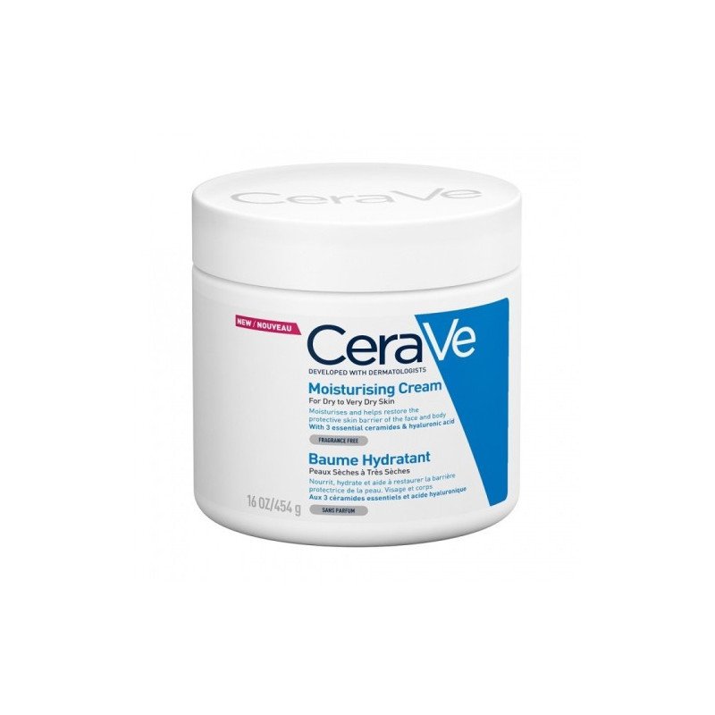 CeraVe Baume Hydratant 454ml – Crème hydratante pour peau sèche et sensible