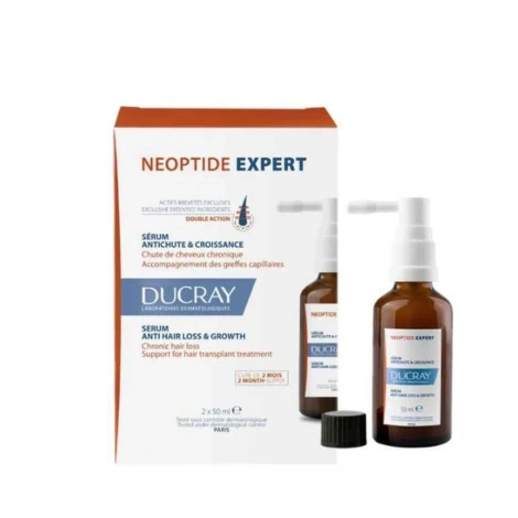DUCRAY Neoptide Expert Sérum Fortifiant Redensifiant 2x50ml – soin anti-chute et densifiant pour cheveux hommes et femmes