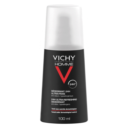 Vaporisateur 100 ml du déodorant homme ultra-frais 24 h Vichy Homme Déodorant Ultra-Frais 24H.