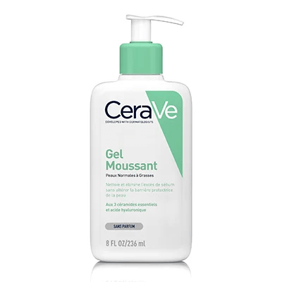CeraVe Gel Moussant 236 ml – nettoyant visage peaux normales à grasses