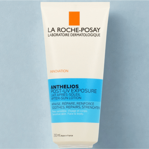 Flacon tube de 200 ml La Roche-Posay Anthelios Post-UV Exposure, soin après-soleil apaisant et hydratant pour le visage et le corps.